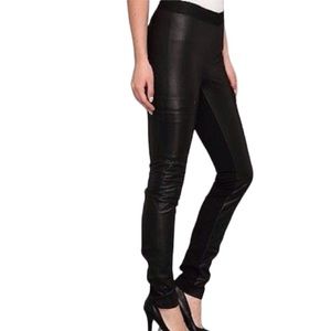 BCBG Wilcox Black Faux Leather Leggings Pull On M